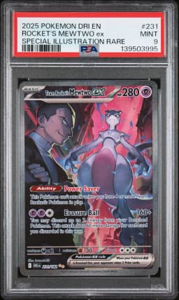 2025 #231 Team Rocket's Mewtwo EX PSA 9 Dri EN-Destined Rivals
