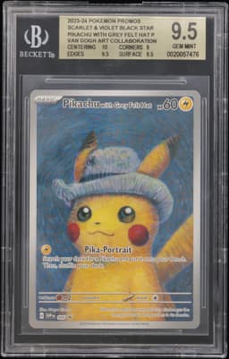 2024 #085 Pikachu with Grey Felt Hat P/(Pokemon x Van Gogh Art Collaboration) BGS 9.5 TCG Scarlet & Violet Black Star Promos