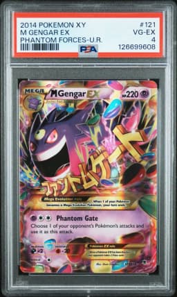 2014 #121 M Gengar EX PSA 4 XY Phantom Forces Pokemon