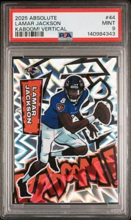 2025 #44 Lamar Jackson PSA 9 Panini Absolute Kaboom! Vertical