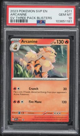 2023 #011 Arcanine PSA 10 Svp EN-SV Black Star Promo Pokemon