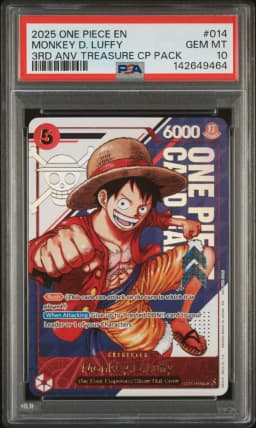 2025 #014 Monkey D. Luffy PSA 10 One Piece 3rd Anniversary! One Piece Card Treasure Campaign Pack