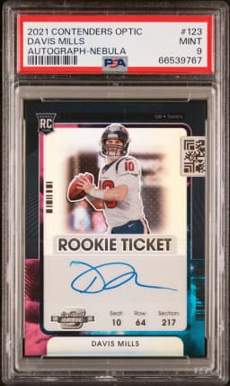 2021 #123 Davis Mills PSA 9 Panini Contenders Optic