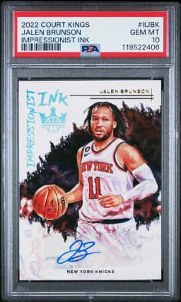 2022 #IIJBK Jalen Brunson PSA 10 Panini Court Kings Impressionist Ink