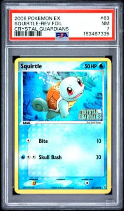 2006 #63 Squirtle-Reverse Foil PSA 7 EX Crystal Guardians