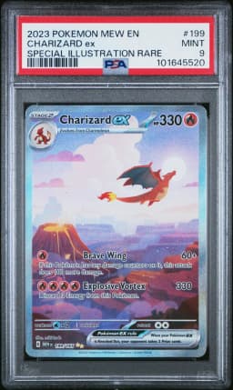 2023 #199 Charizard EX PSA 9 Mew EN-151