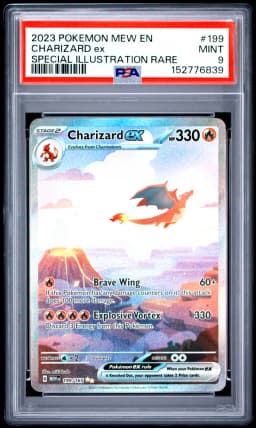 2023 #199 Charizard EX PSA 9 Mew EN-151