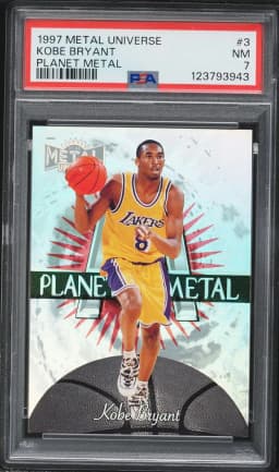 1997 #3 Kobe Bryant PSA 7 Metal Universe Planet Metal Basketball