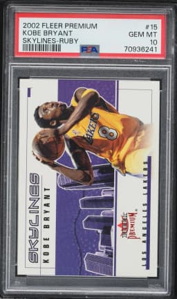 2002 #15 Kobe Bryant PSA 10 Fleer Premium Skylines Basketball