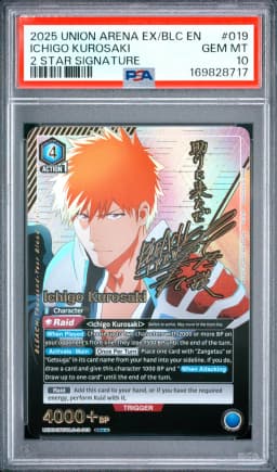 2025 #019 Ichigo Kurosaki PSA 10 Union Arena Uex01bt/Blc Bleach: Thousand-Year Blood War Vol.2