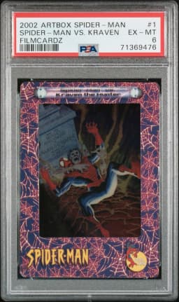 2002 #1 Spider-Man vs. Kraven the Hunter PSA 6 Artbox Spider-Man Filmcardz