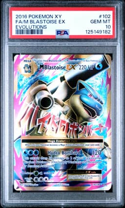 2016 #102 Full Art/M Blastoise EX PSA 10 XY Evolutions