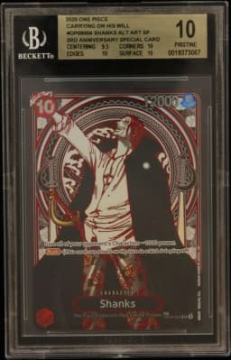 2025 #OP09004 Shanks SILVER SP/(3rd Anniversary Special Card) BGS 10 One Piece Card Game Carrying on His Will