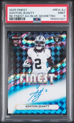 2025 #RFA-AJ Ashton Jeanty PSA 9 Topps Finest Rookie Finest Autographs