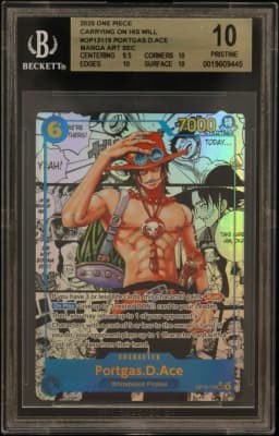2025 #OP13119 Portgas.D.Ace MANGA ART SEC BGS 10 One Piece Card Game Carrying on His Will