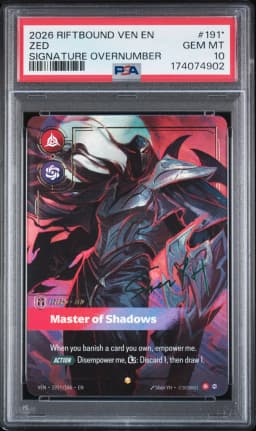 2026 #191* Zed - Master of Shadows PSA 10 Riftbound: League of Legends Ven-Vendetta