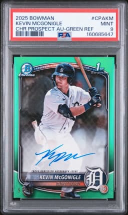 2025 #CPAKM KEVIN MCGONIGLE PSA 9 Bowman Chrome Prospect Autographs