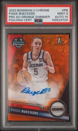2023 #PB Paige Bueckers PSA 9 Bowman University Chrome Bowman Chrome Prospects Autographs