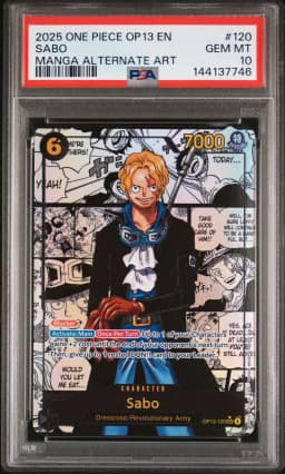 2025 #120 Sabo PSA 10 One Piece OP13-Carrying on His Will