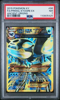 2015 #96 Full Art/Primal Kyogre EX PSA 7 XY Ancient Origins