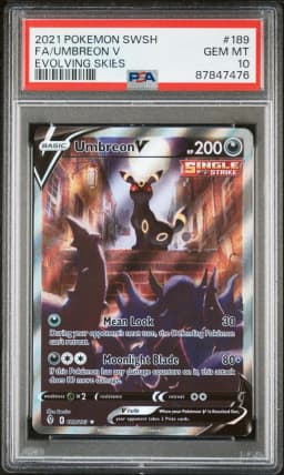 2021 #189 Full Art/Umbreon V PSA 10 Sword & Shield Evolving Skies