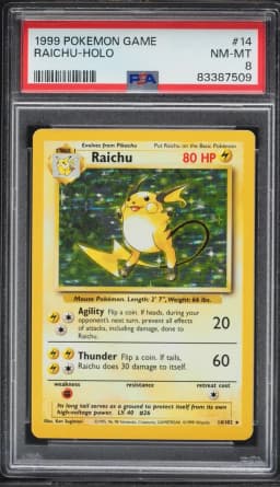 1999 #14 Base Set Holo Raichu NM-MT PSA 8 Pokemon