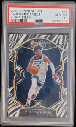 2020 #88 Jaden Mcdaniels PSA 10 Panini Select