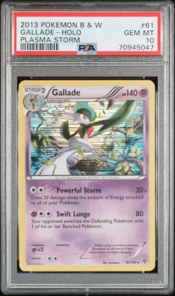 2013 #61 Gallade-Holo PSA 10 Black & White Plasma Storm