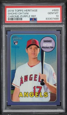 2018 #600 Shohei Ohtani PSA 10 Topps Heritage Baseball
