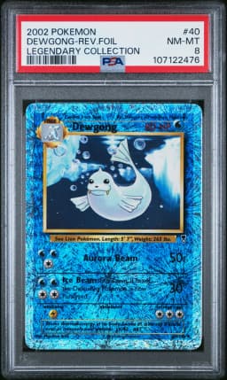 2002 #40 Dewgong-Reverse Foil PSA 8 Legendary Collection