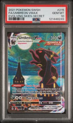 2021 #215 Full Art/Umbreon Vmax PSA 10 Sword & Shield Evolving Skies