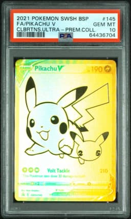 2021 #145 Full Art/Pikachu V PSA 10 Swsh Black Star Promo