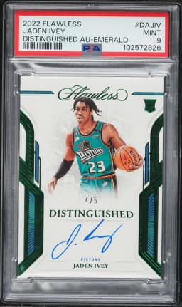 2022 #DAJIV Jaden Ivey PSA 9 Panini Flawless Distinguished Autographs Basketball