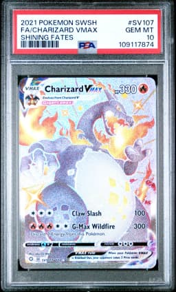 2021 #SV107 Full Art/Charizard Vmax PSA 10 Sword & Shield Shining Fates