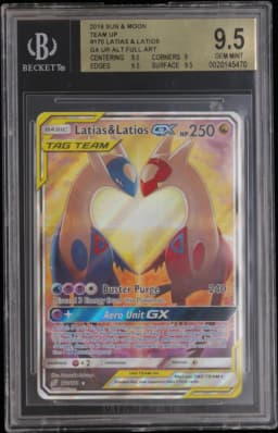 2019 #170 Latias & Latios GX UR ALT FULL ART BGS 9.5 Sun and Moon Team Up