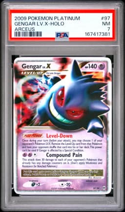 2009 #97 Gengar LV.X-Holo PSA 7 Platinum Arceus
