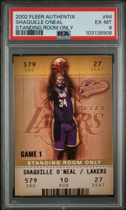 2002 #84 Shaquille O'Neal PSA 6 Fleer Authentix