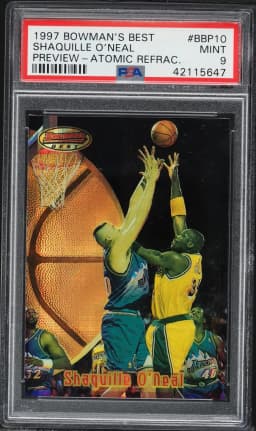 1997 #BBP10 Shaquille O'Neal PSA 9 Bowman's Best Preview Basketball