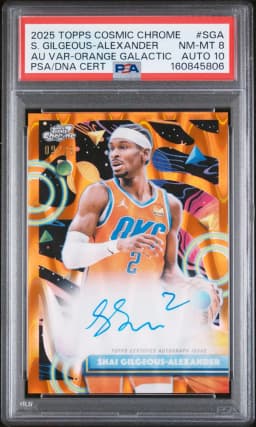 2025 #SGA Shai Gilgeous-Alexander PSA 8 Topps Cosmic Chrome Cosmic Chrome Autograph Variation