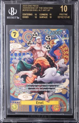 2023 #OP05100 Enel ALT ART SP BGS 10 Black Label Card Game Awakening of the New Era One Piece