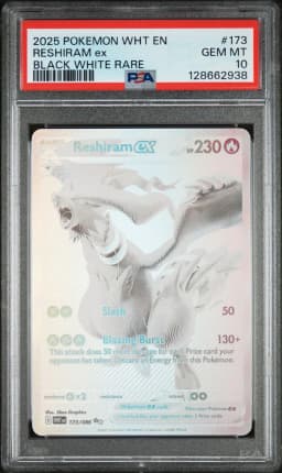 2025 #173 Reshiram EX PSA 10 Wht EN-White Flare