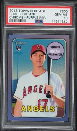 2018 #600 Shohei Ohtani PSA 10 Topps Heritage Baseball