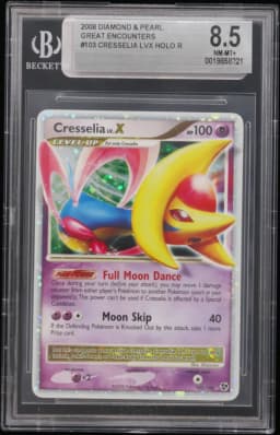 2008 #103 Cresselia LV.X HOLO R BGS 8.5 Diamond and Pearl Great Encounters