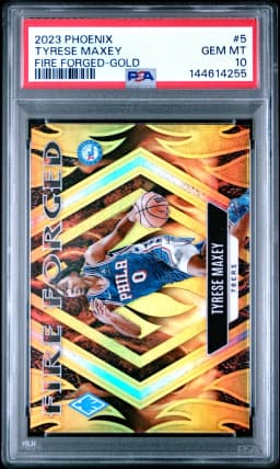 2023 #5 Tyrese Maxey PSA 10 Panini Phoenix Fire Forged