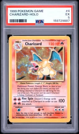 1999 #4 Charizard-Holo PSA 5 Game