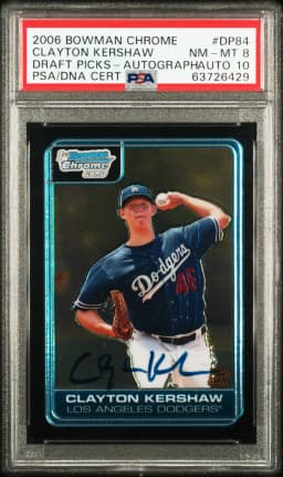 2006 #DP84 Clayton Kershaw PSA 8 Bowman Chrome Draft Picks