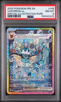2025 #149 Vaporeon EX PSA 8 Pre EN-Prismatic Evolutions