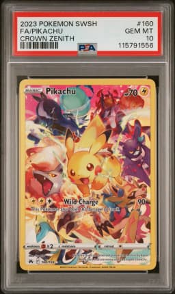 2023 #160 Full Art/Pikachu PSA 10 Sword and Shield Crown Zenith