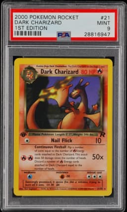 2000 #21 Dark Charizard 1st Edition PSA 9 Rocket