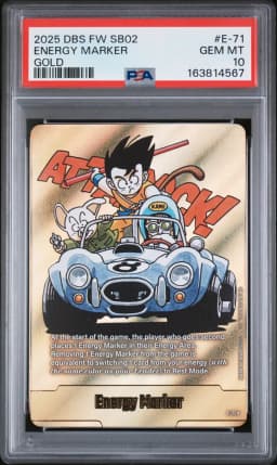 2025 #E-71 Energy Marker PSA 10 Dragon Ball Super Card Game Fusion World Manga Booster 02